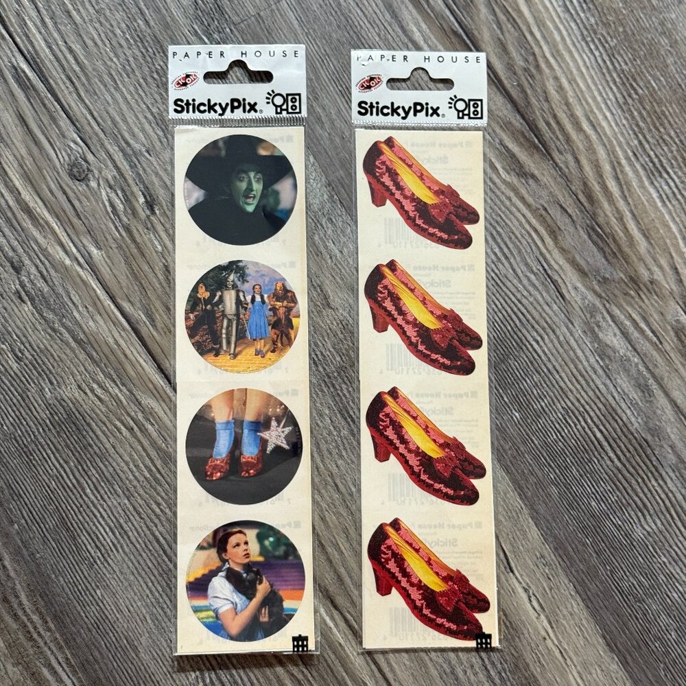 Vintage Paper House Sticky Pix Wizard of Oz and Ruby Slippers Sticker Lot Sealed